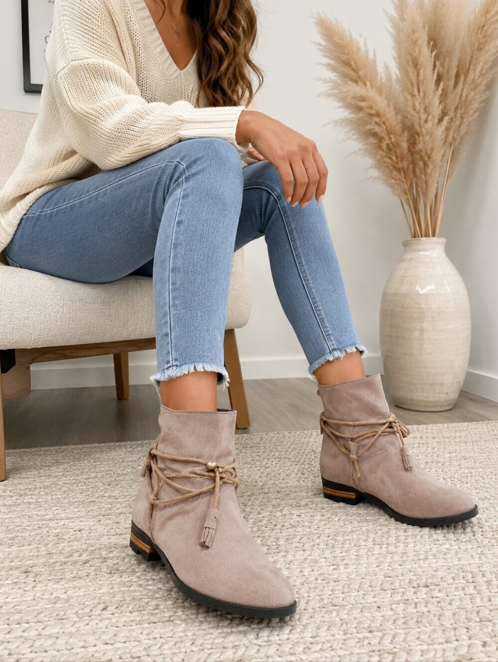 Sorel Farah Gray Suede Ankle Boots Size 6.5